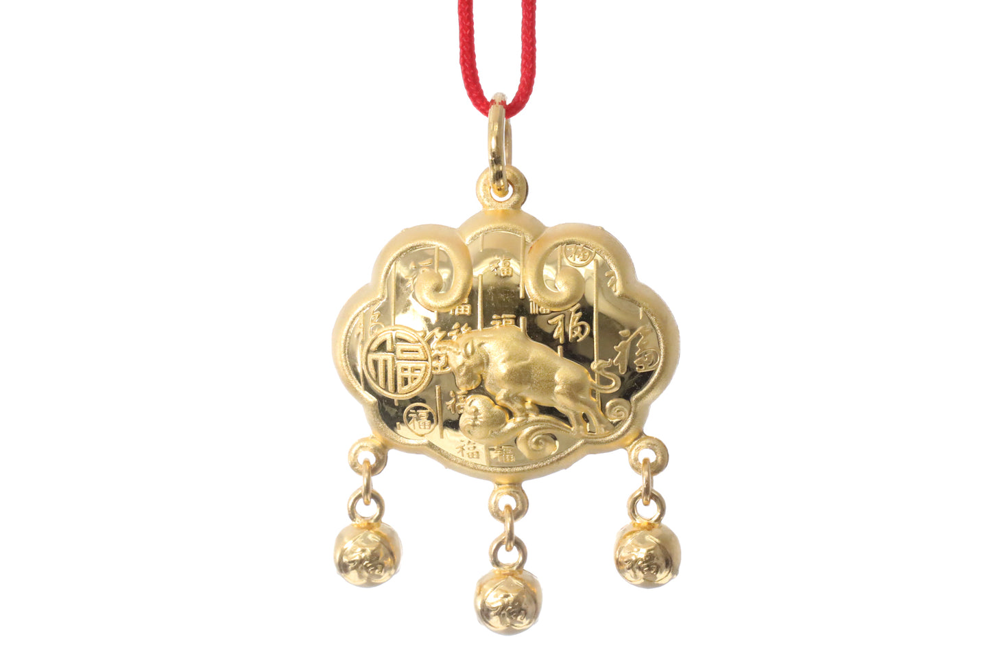 24K Gold Ox Pendant