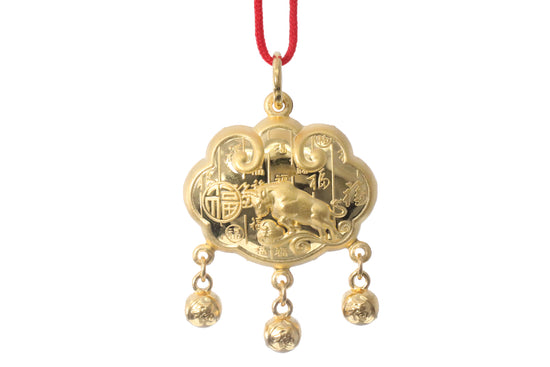 24K Gold Ox Pendant