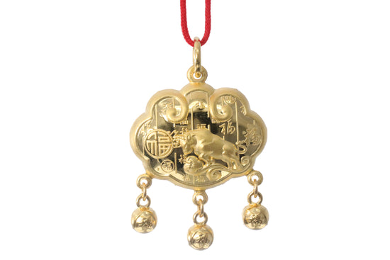 24K Gold Ox Pendant