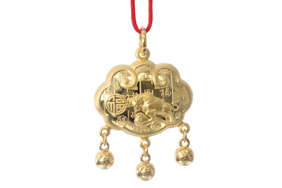 24K Gold Ox Pendant