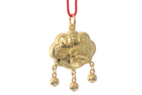 24K Gold Ox Pendant