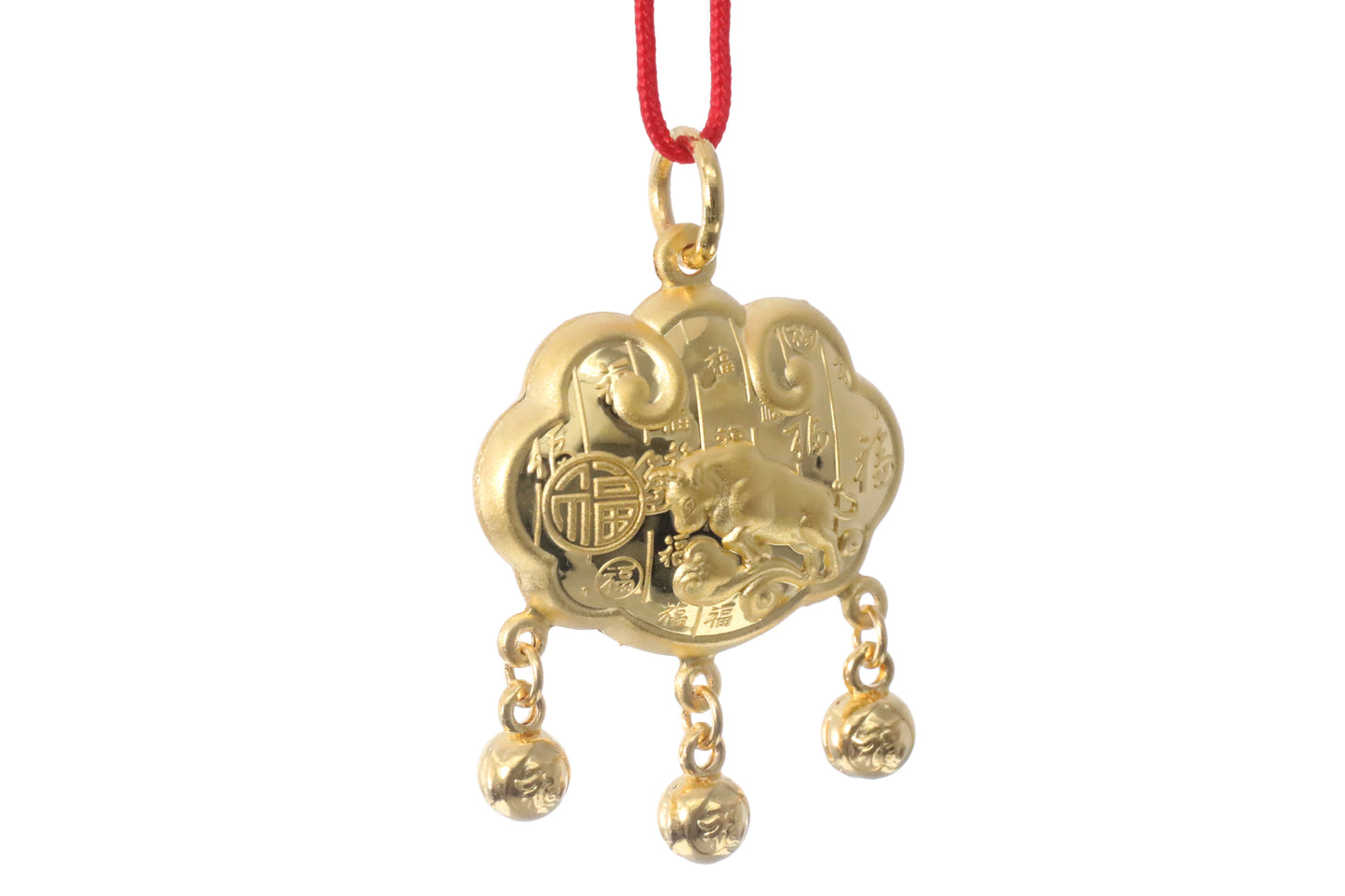 24K Gold Ox Pendant