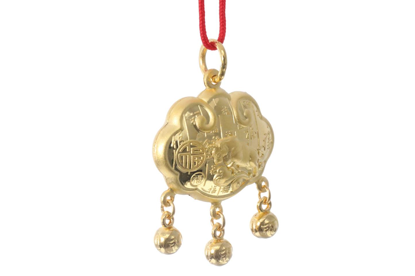 24K Gold Ox Pendant