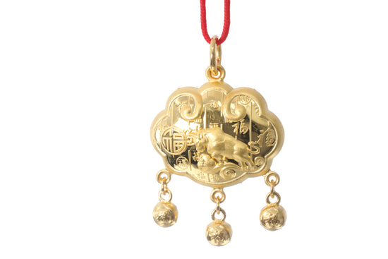 24K Gold Ox Pendant