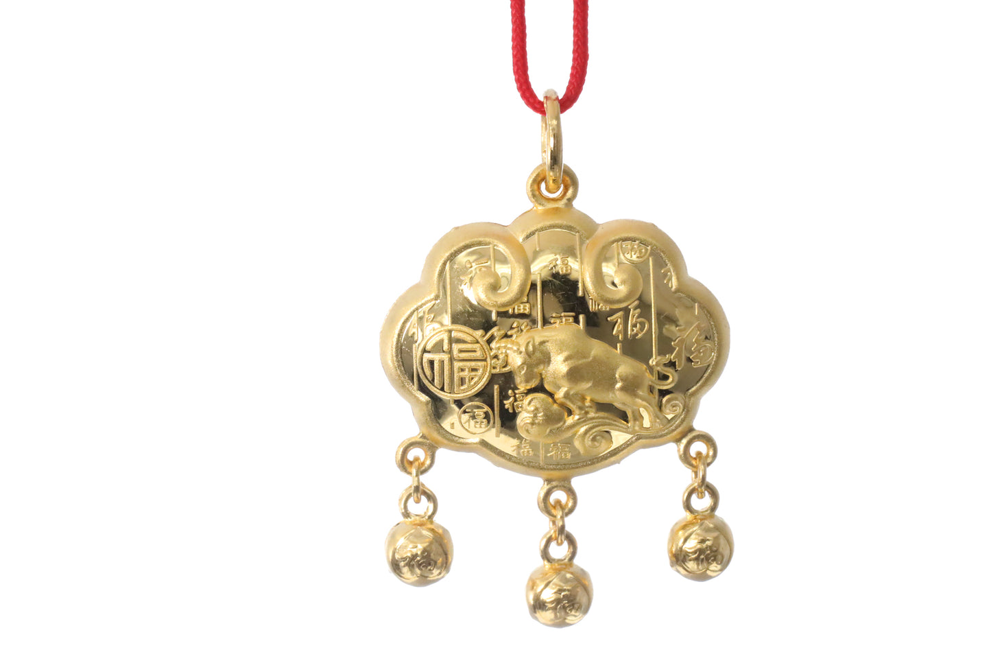 24K Gold Ox Pendant