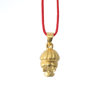 24K Gold Happy Baby Pig Pendant