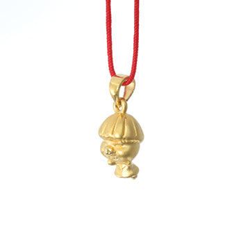 24K Gold Happy Baby Pig Pendant