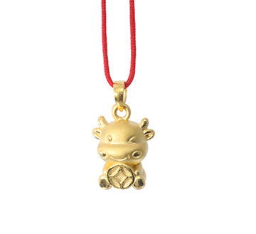 24K Gold Ox Pendant