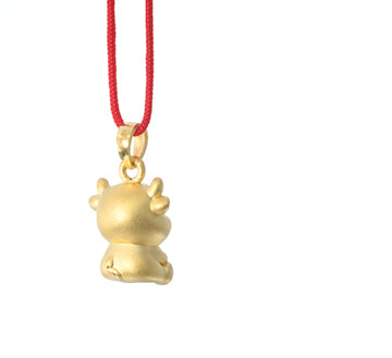 24K Gold Ox Pendant