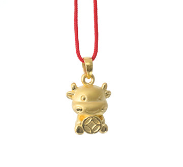 24K Gold Ox Pendant