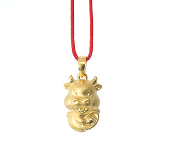 24K Gold Ox Pendant