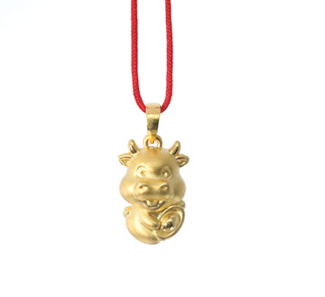 24K Gold Ox Pendant