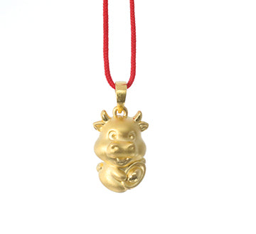 24K Gold Ox Pendant