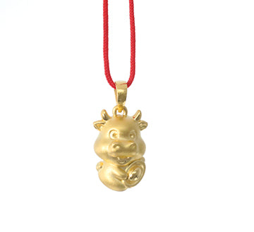 24K Gold Ox Pendant