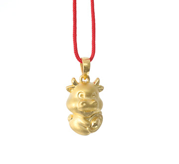 24K Gold Ox Pendant