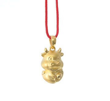 24K Gold Ox Pendant