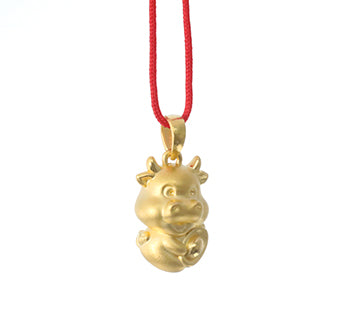 24K Gold Ox Pendant