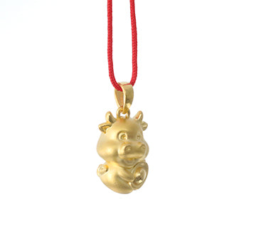 24K Gold Ox Pendant