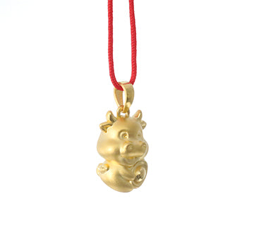 24K Gold Ox Pendant