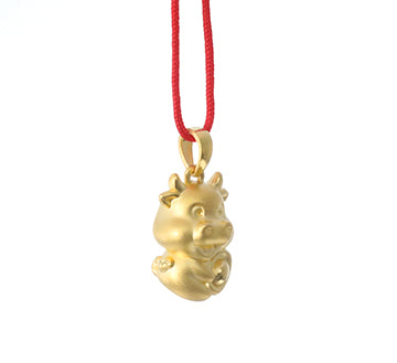 24K Gold Ox Pendant