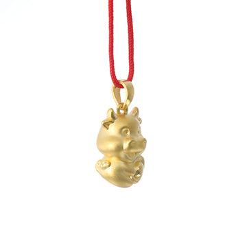 24K Gold Ox Pendant