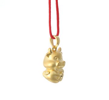 24K Gold Ox Pendant