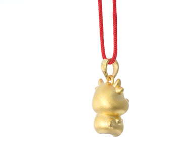 24K Gold Ox Pendant