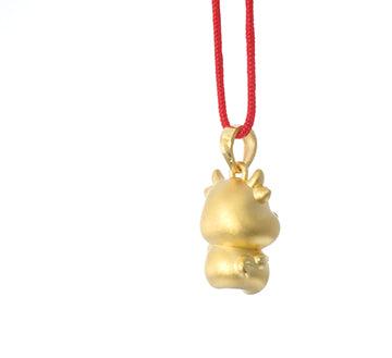 24K Gold Ox Pendant