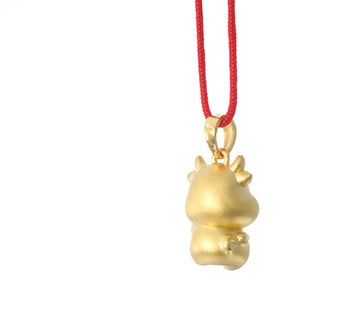 24K Gold Ox Pendant