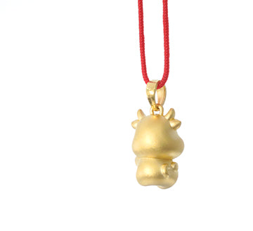 24K Gold Ox Pendant