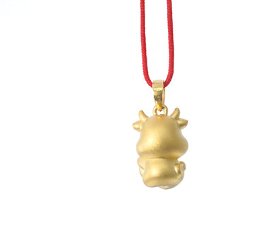 24K Gold Ox Pendant