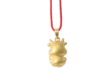 24K Gold Ox Pendant