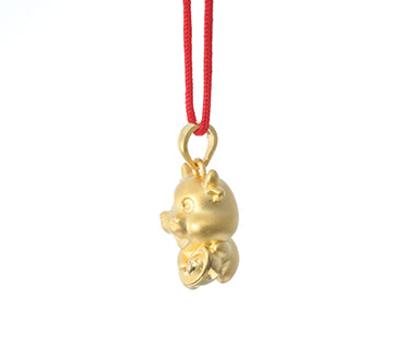 24K Gold Ox Pendant