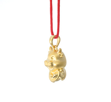 24K Gold Ox Pendant