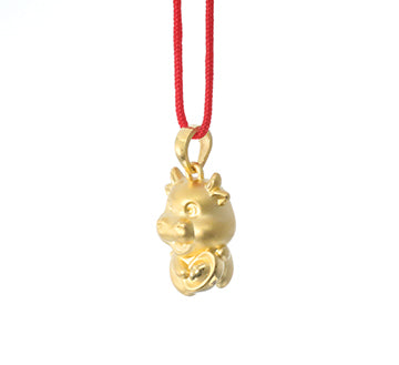 24K Gold Ox Pendant