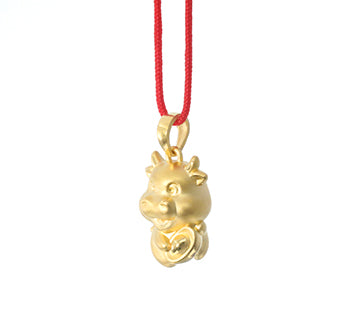 24K Gold Ox Pendant