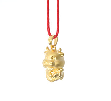 24K Gold Ox Pendant