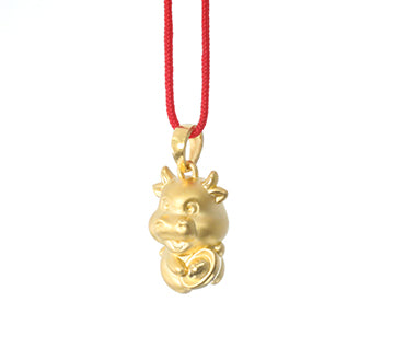 24K Gold Ox Pendant