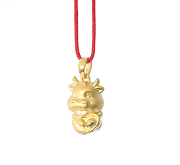 24K Gold Ox Pendant