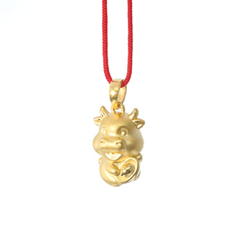 24K Gold Ox Pendant