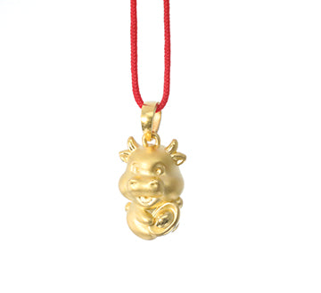 24K Gold Ox Pendant