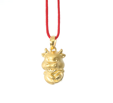 24K Gold Ox Pendant