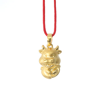 24K Gold Ox Pendant