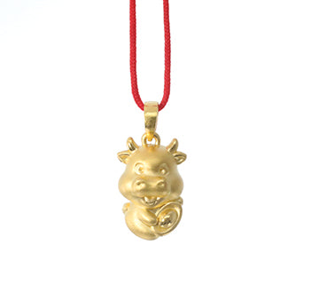 24K Gold Ox Pendant