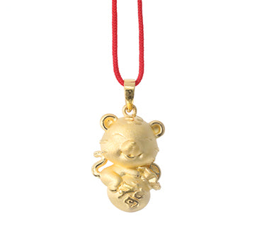 24K Gold Tiger Pendant