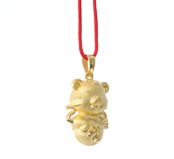 24K Gold Tiger Pendant