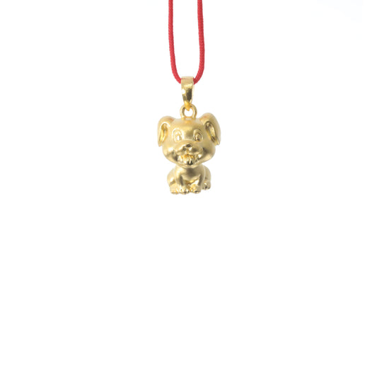 24K Gold Dog Pendant