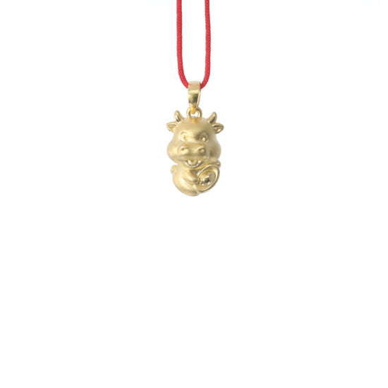 24K Gold Ox Pendant