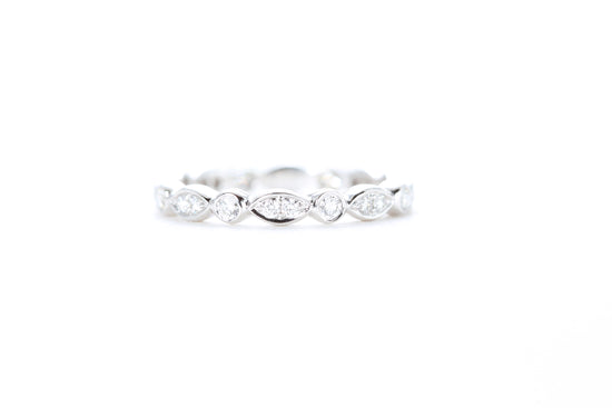 Load image into Gallery viewer, Art Deco Bezel set Diamond Eternity Ring
