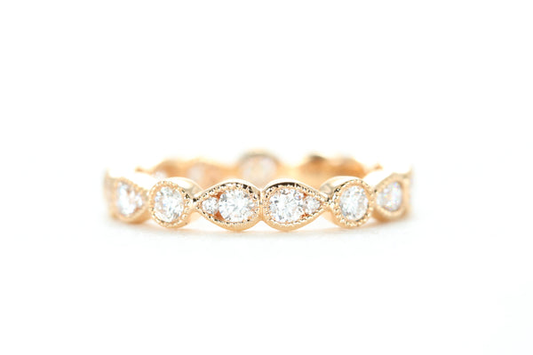 Art Deco Diamond Eternity Ring Rose Gold